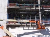 Started installing the Curtain wall mullions at the South Elevation.jpg